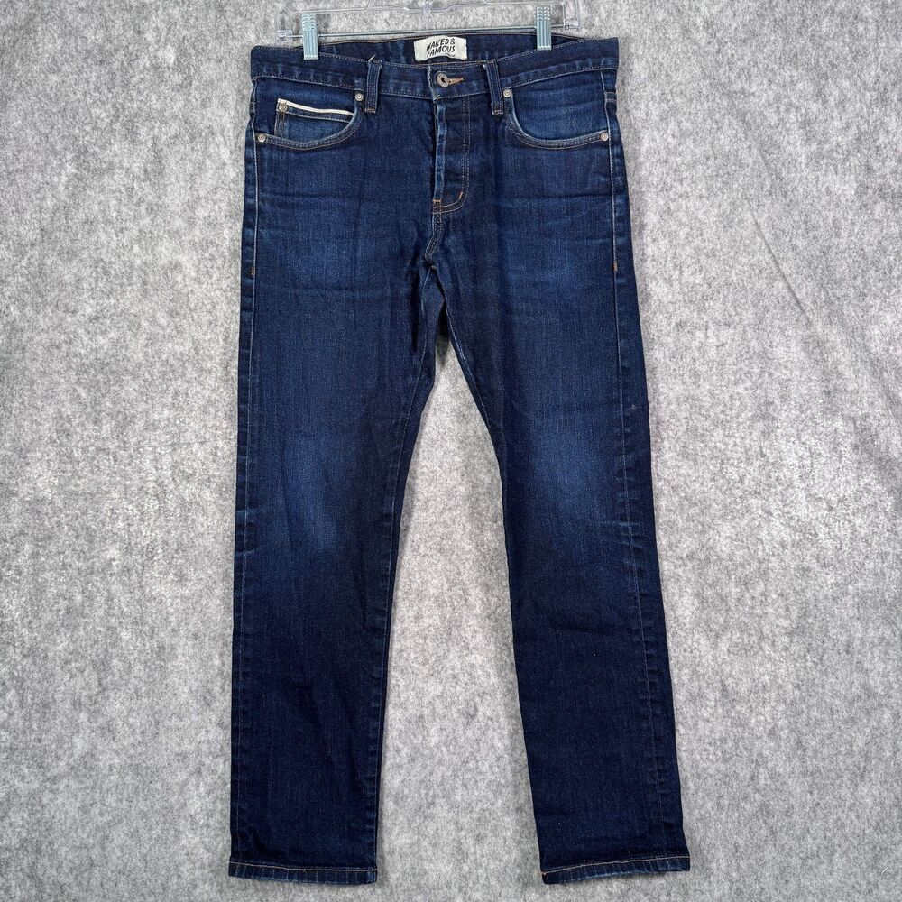 Naked & Famous Denim Men’s Straight Dark Indigo Jeans